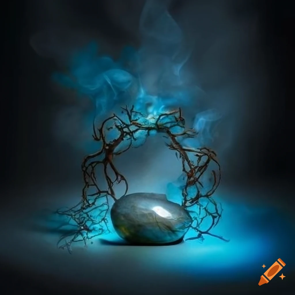 A crown made out of vines and roots intricately twisting around a