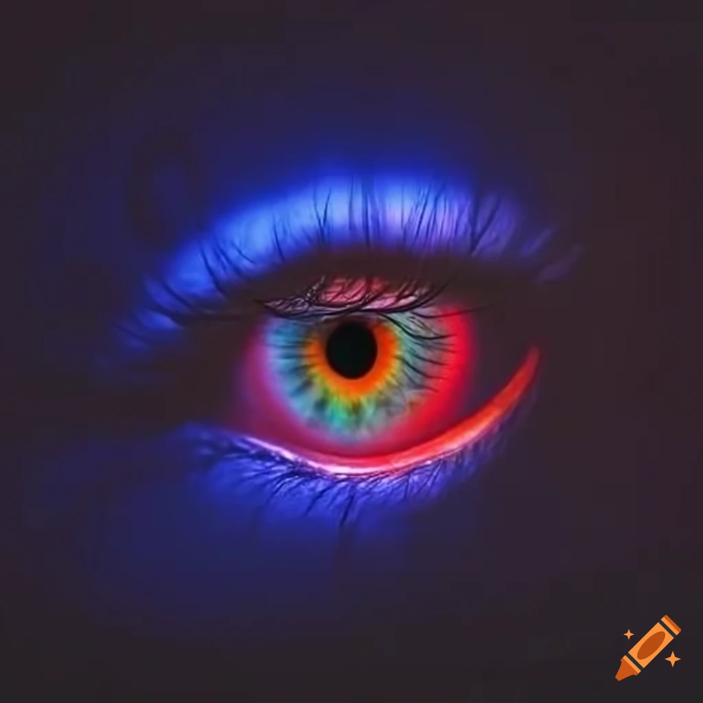 A glowing eye of providence in a dark background