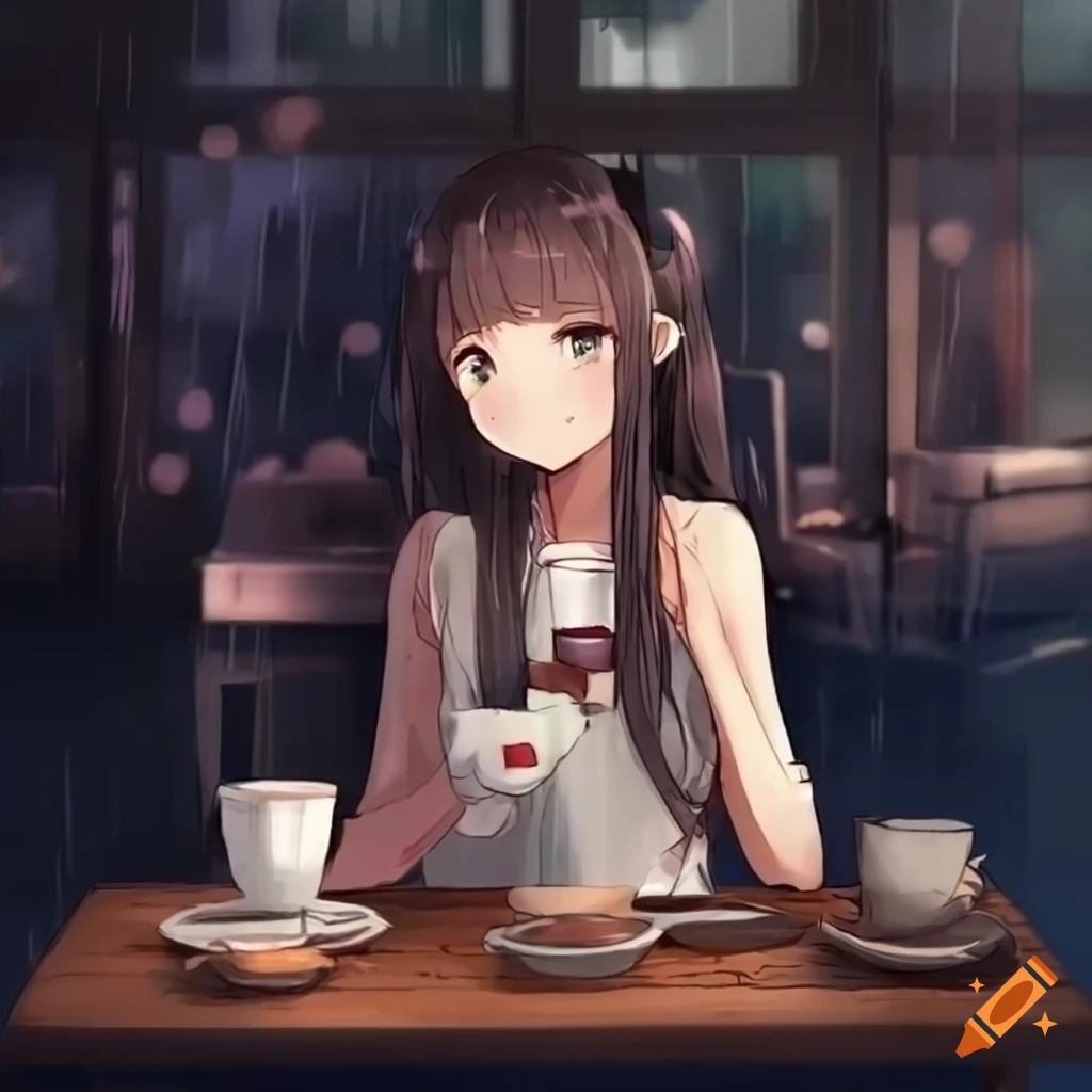coffee shop in the style of anime, no people, pastels | Midjourney