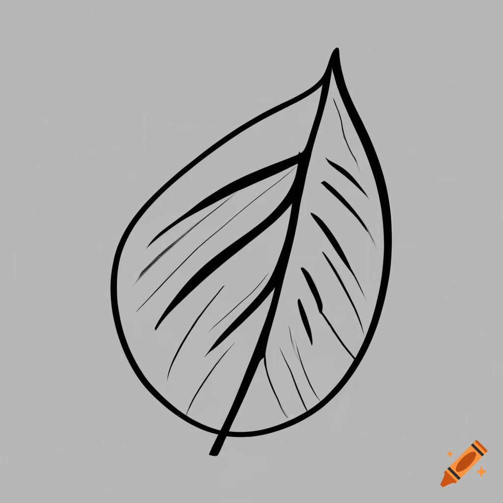 Simple leaf stencil art in monochrome on Craiyon