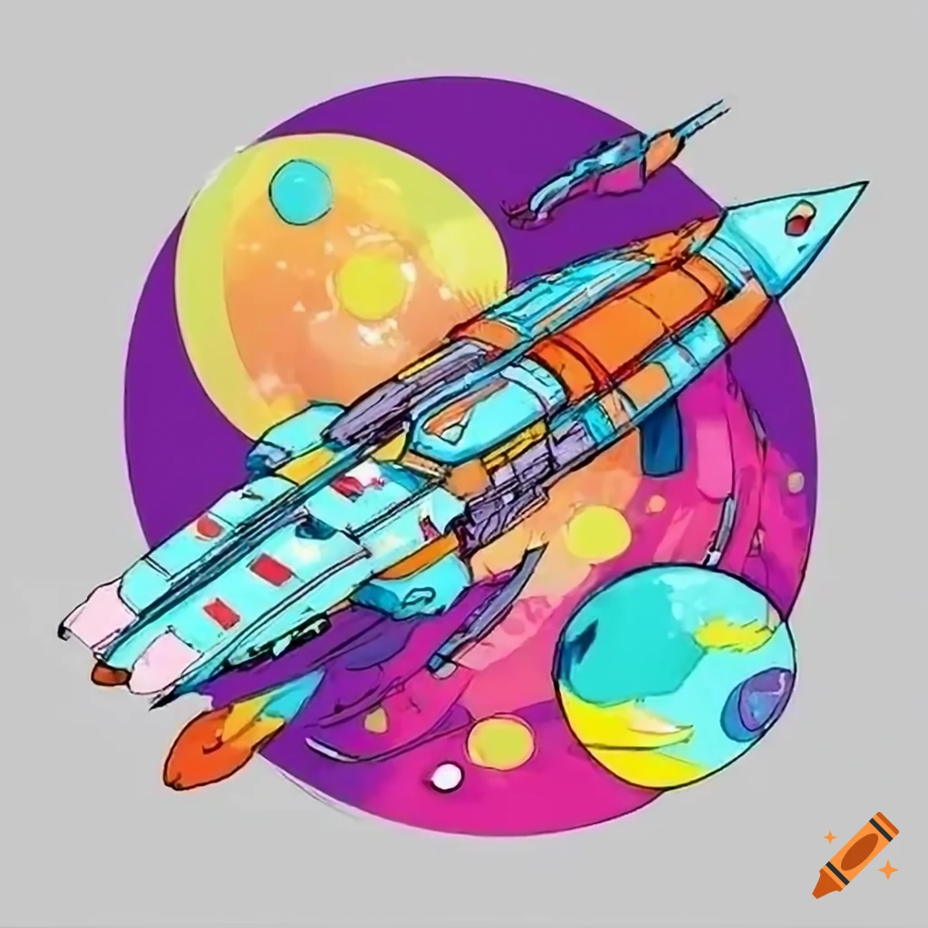 Anime Style Rocketship Futuristic spaceship in anime design