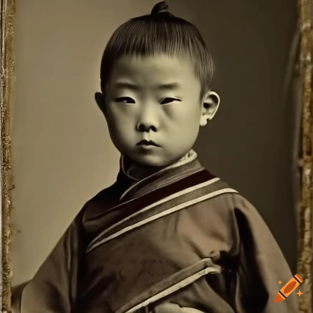 photo of child zuko from avatar, 1861 calotype, black and white