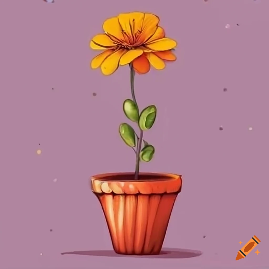 How to Draw a Plant Pot Step by Step - EasyLineDrawing