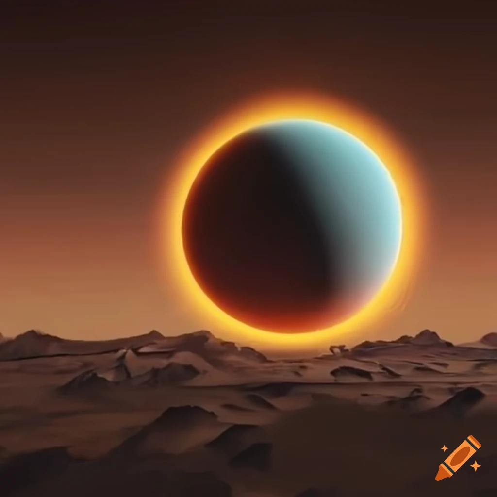Landscape view of an alien planet on Craiyon