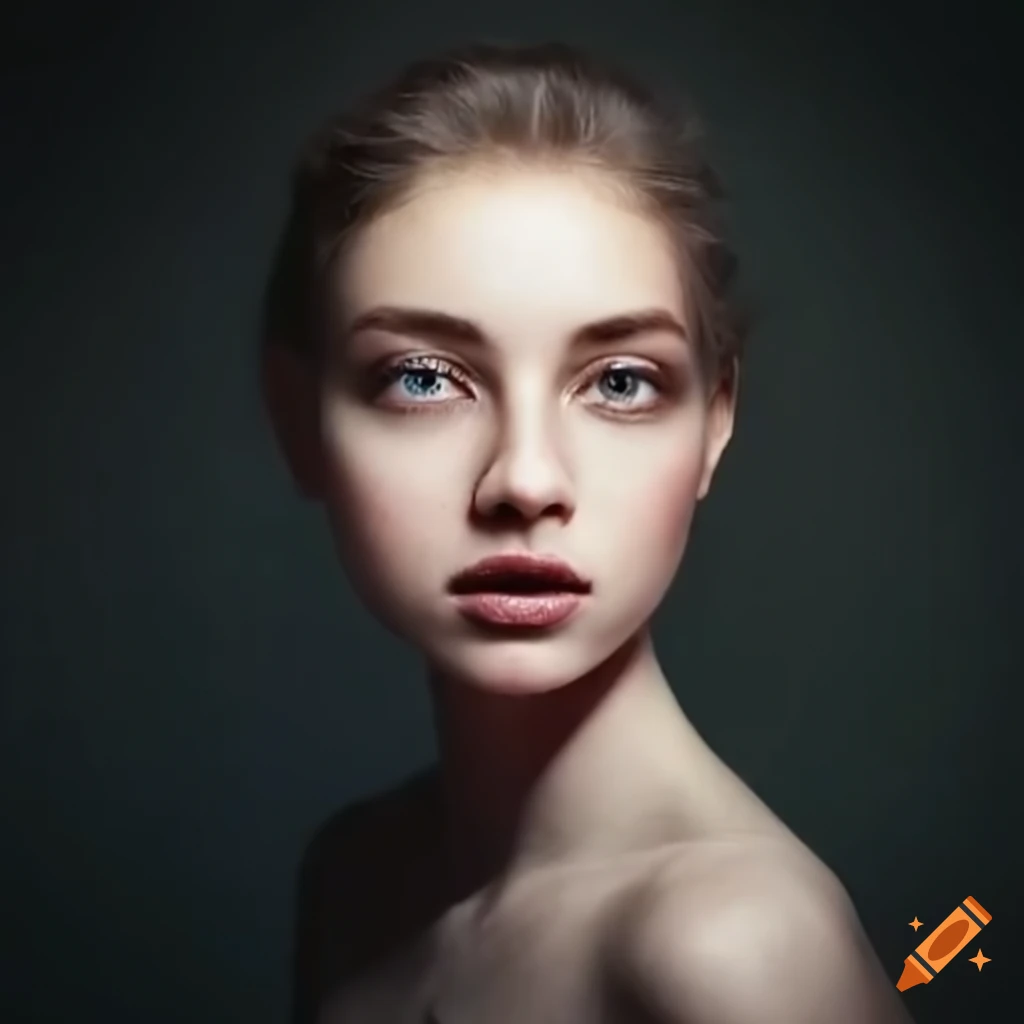 Make a portrait of a girl hyper realistic