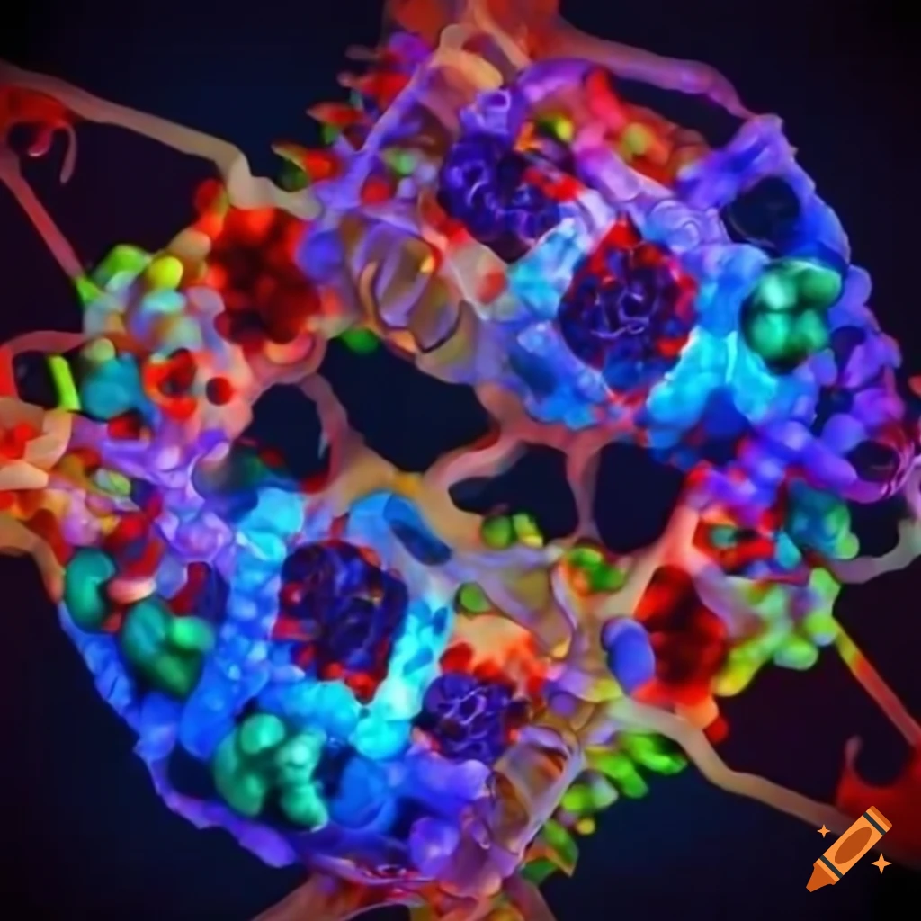 Molecular interaction of trypsin and protein under microscope