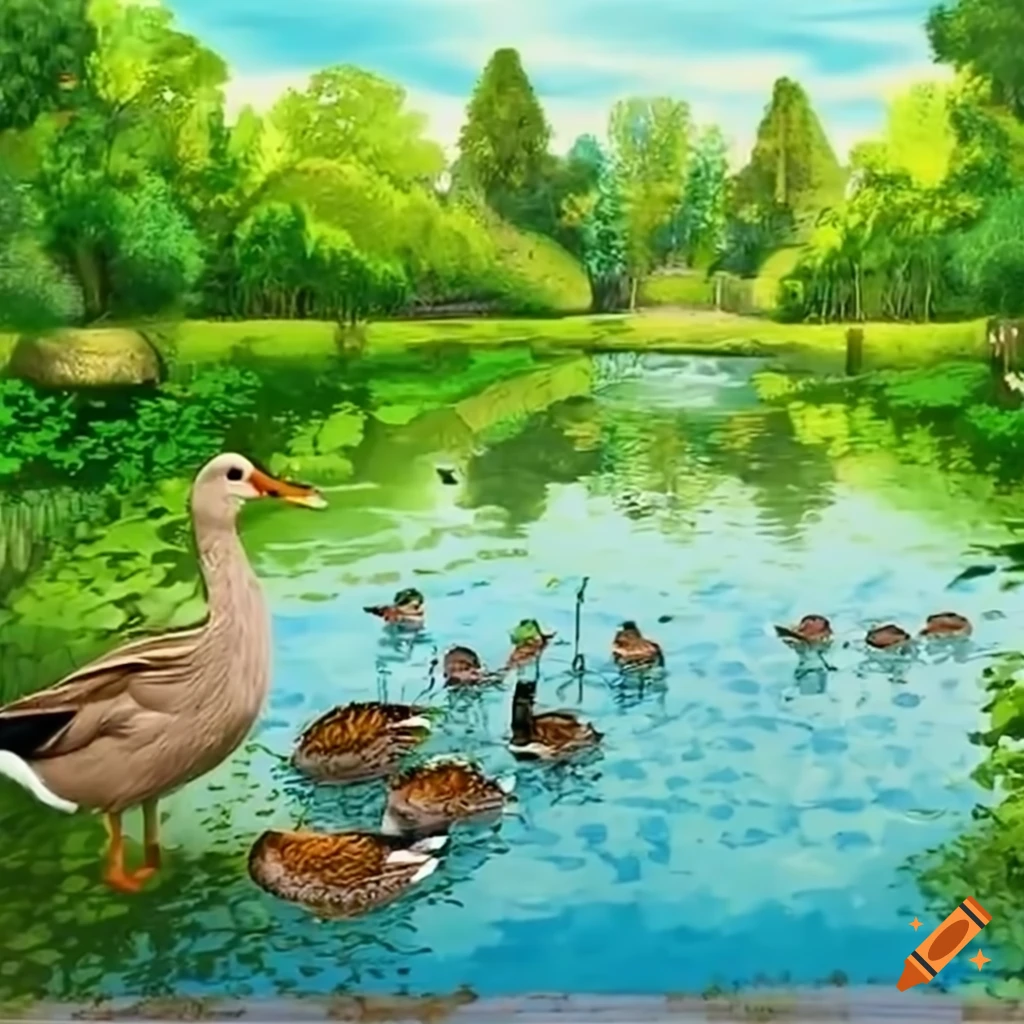 How To Draw Duck Scenery Easy Duck Drawing Duck In – Otosection