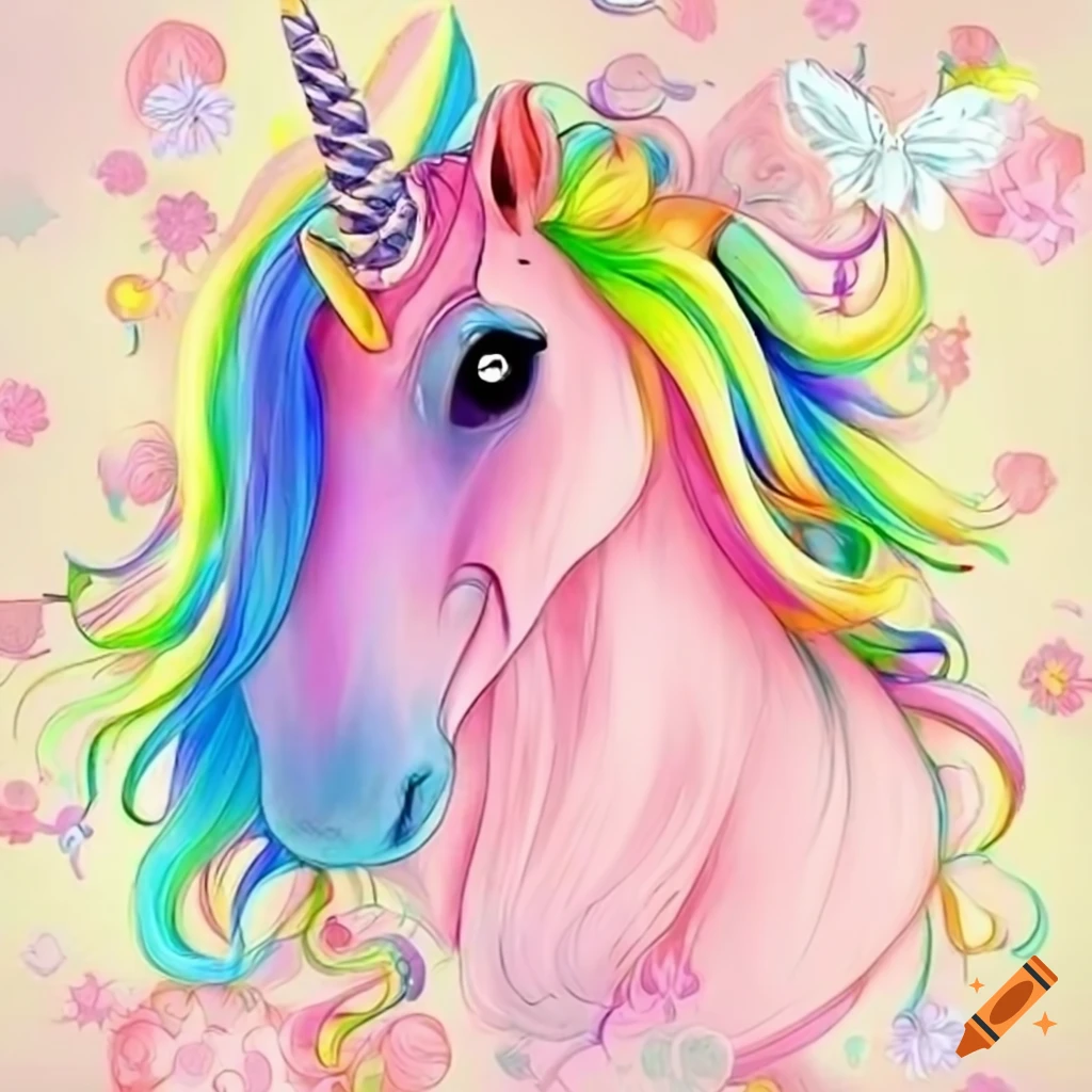 Beautiful unicorn with a long mane and a rainbow. Fantasy animal For  children's design prints, posters, stickers, cards. icons and so on. Vector  illus Stock Vector Image & Art - Alamy