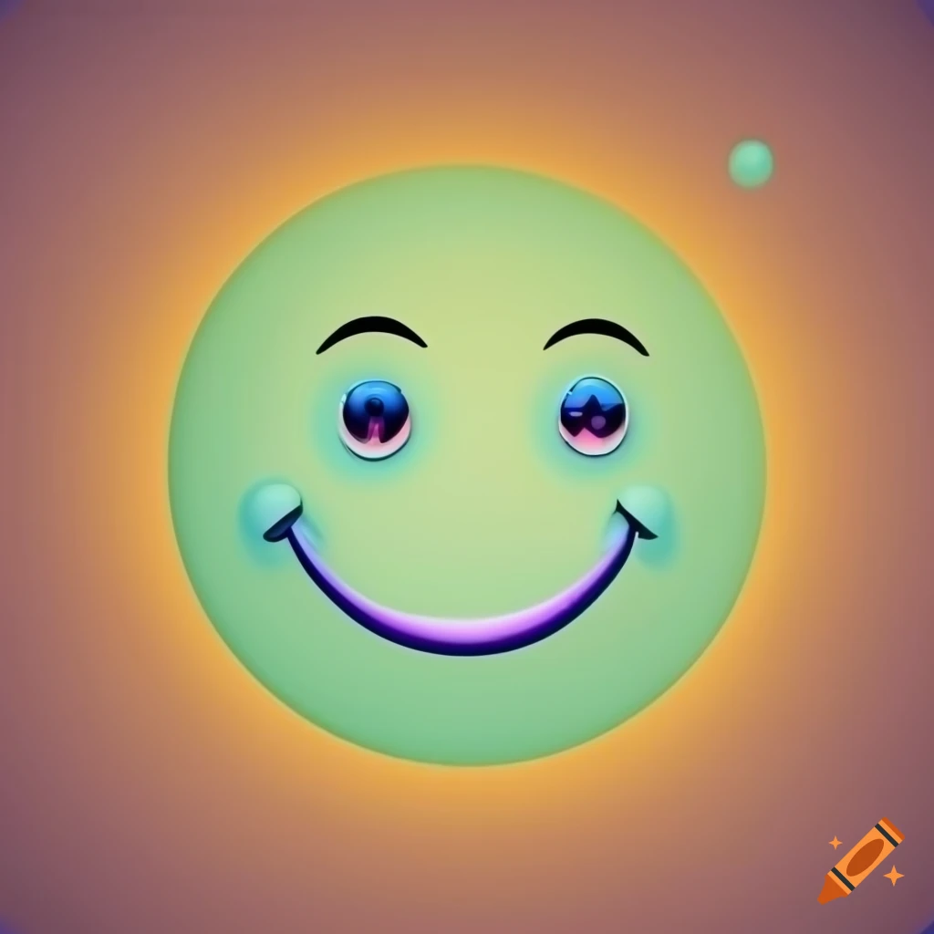 Smiling cartoon circle shape including pale orange . pale yellow ...