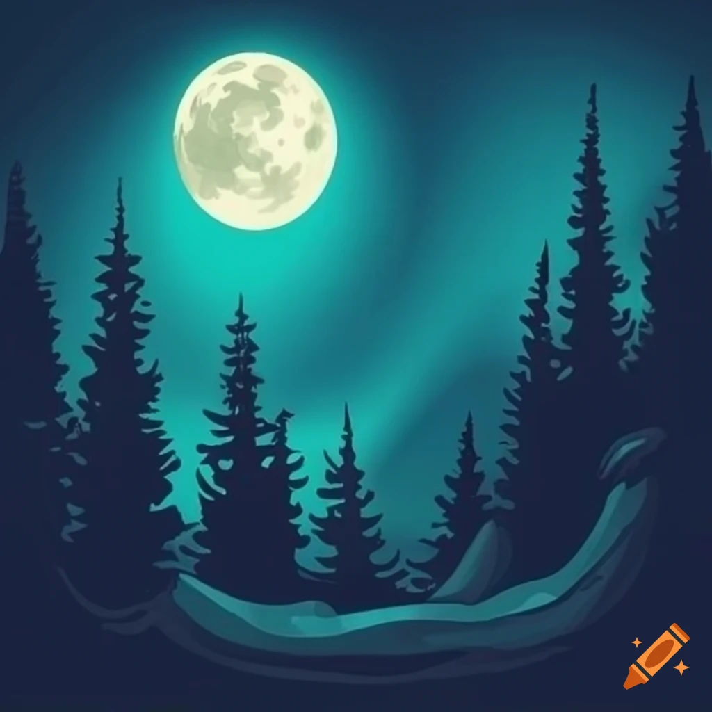 Moonlit forest