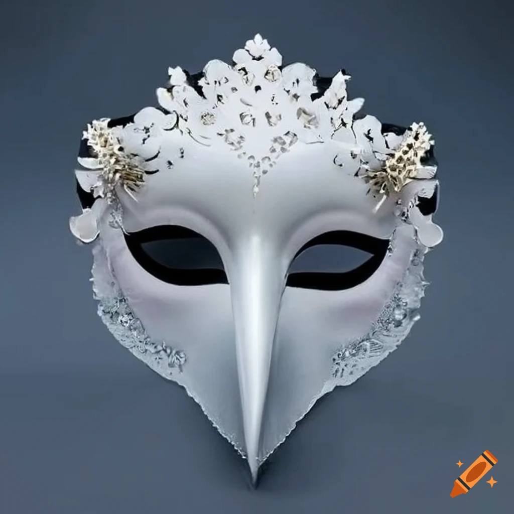 Masquerade mask with angelic design on black background on Craiyon