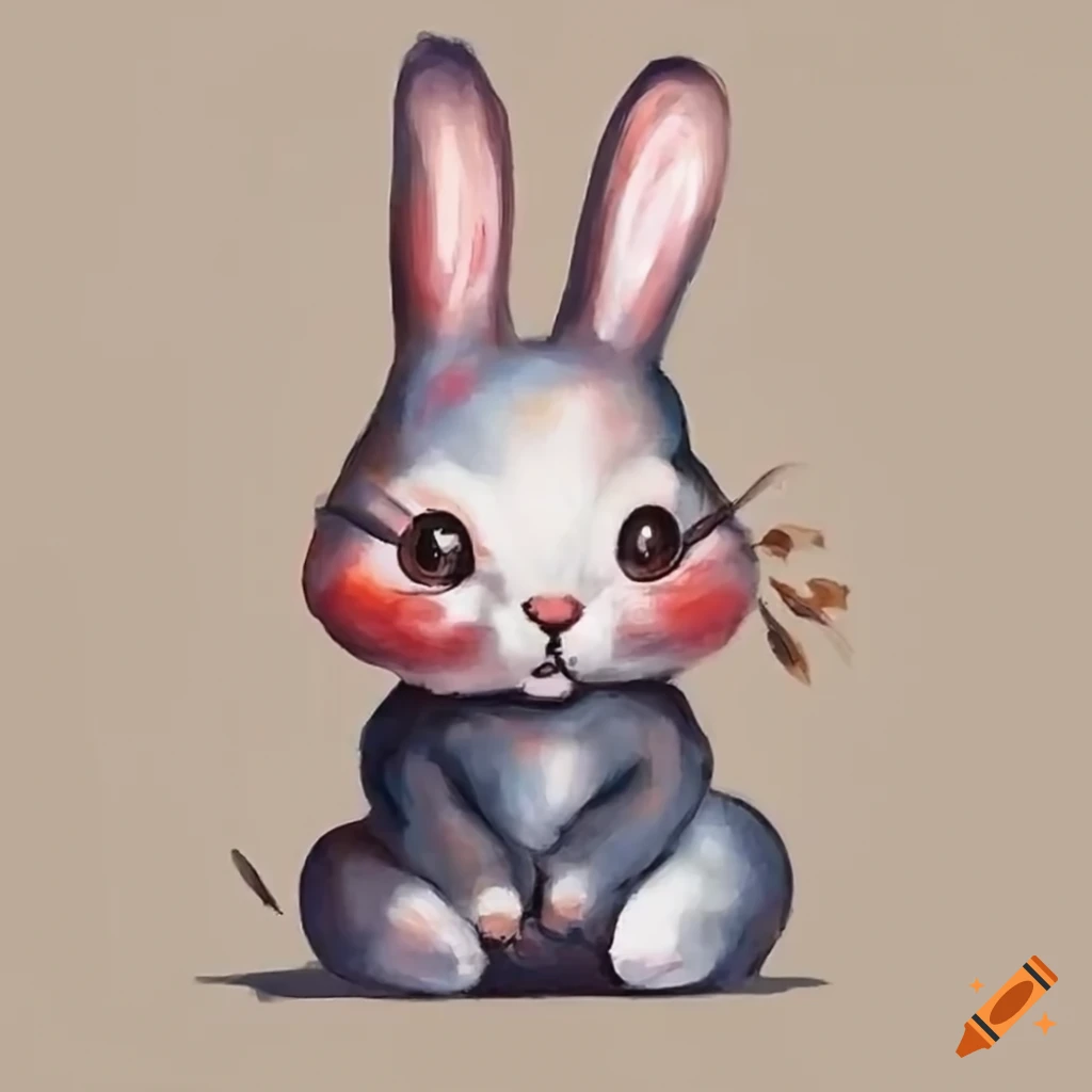 Cute rabbit japanese cartoon style