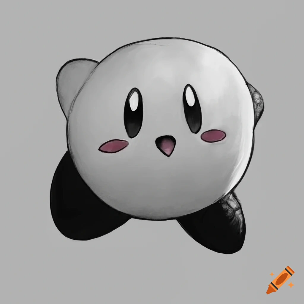 Kirby black and white