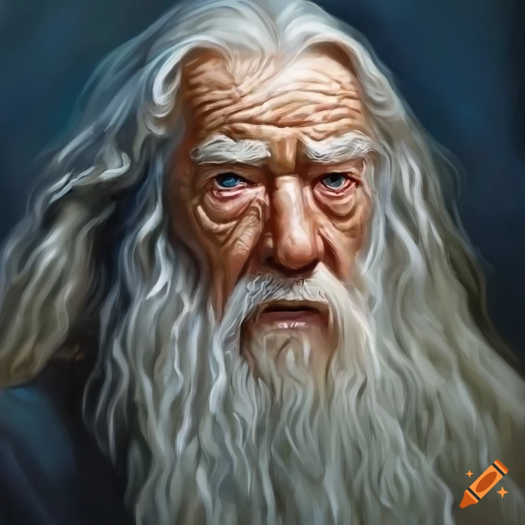 Gandalf . fantasy portrait in the style of tolkien. hyperrealism