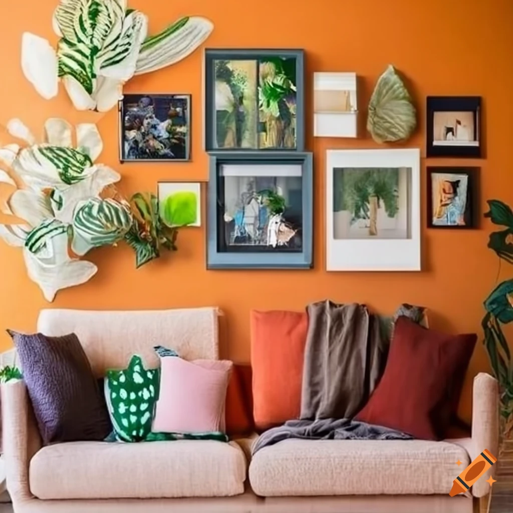 Moody green and terracotta cottage living room with earthy witchy vibes on  Craiyon