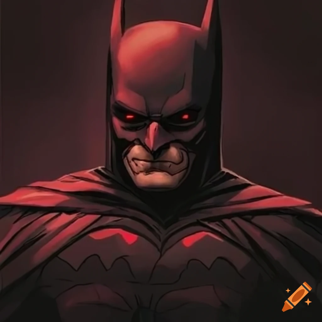 Batman dark red eyes on Craiyon