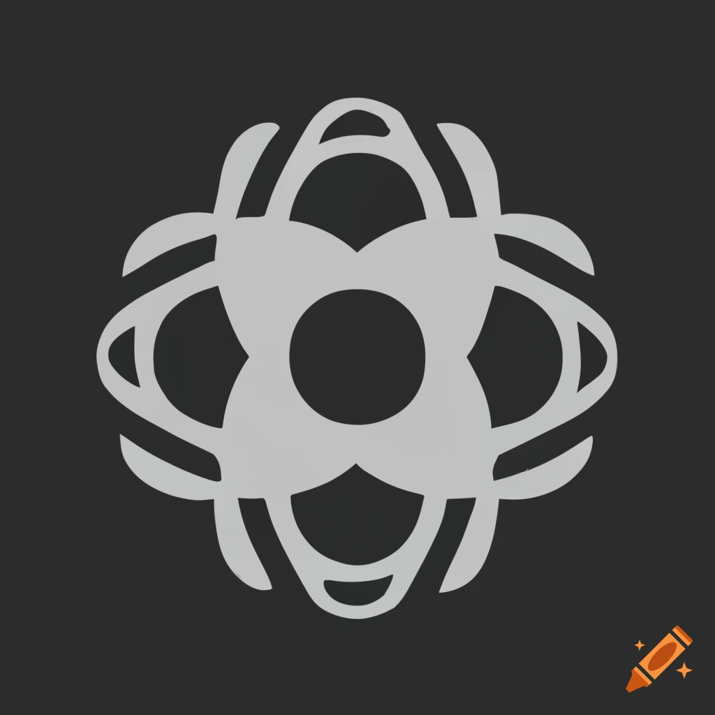 Logo, eternity, four parts, minimalistic, amethyst color, azure and