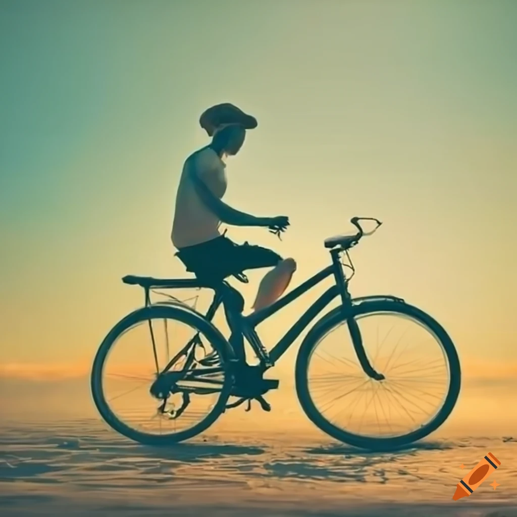 Persohn Riding Bike Person riding bicycle on summer on Craiyon