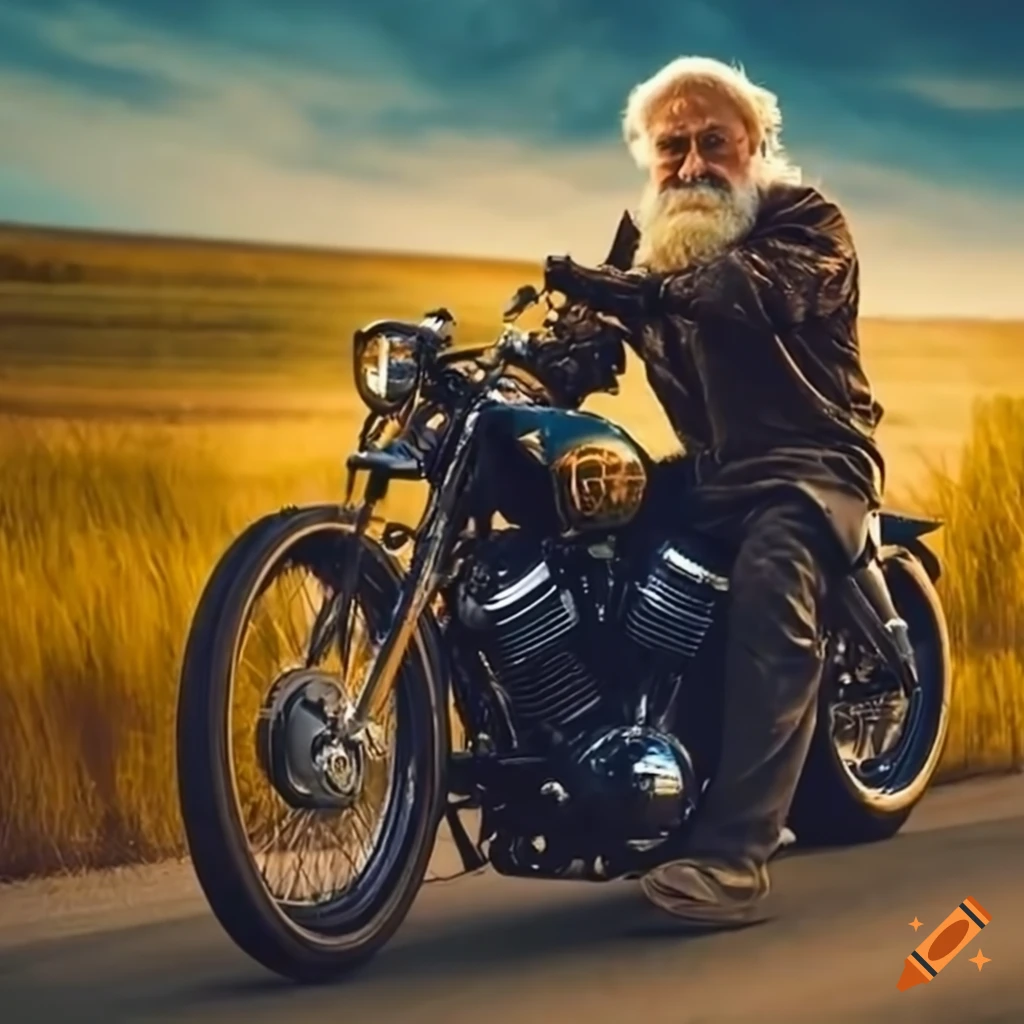Man On Harley Davidson Motorcycle In Oldest Continuous