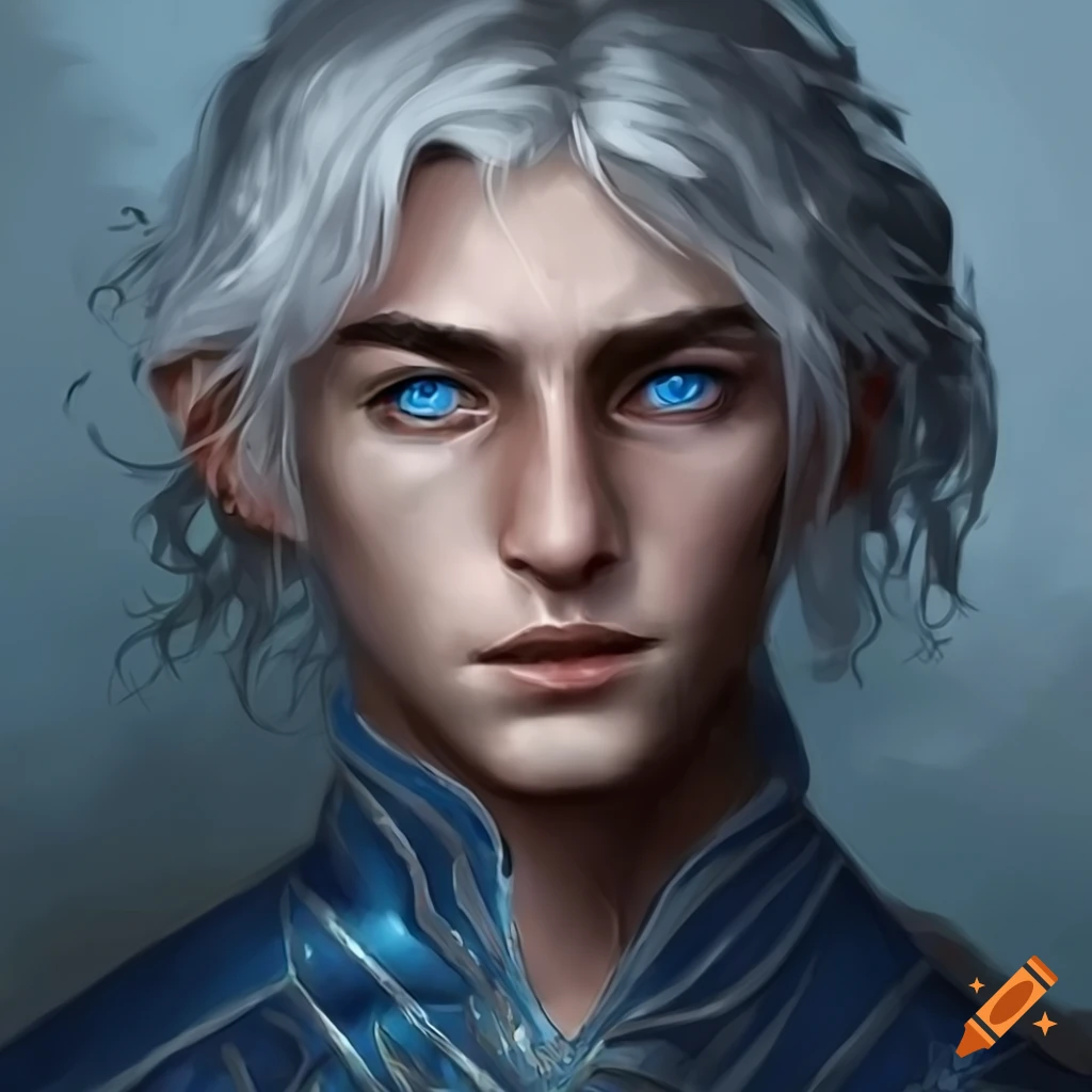 Create a portrait of erevan, an ageless character with a youthful look ...