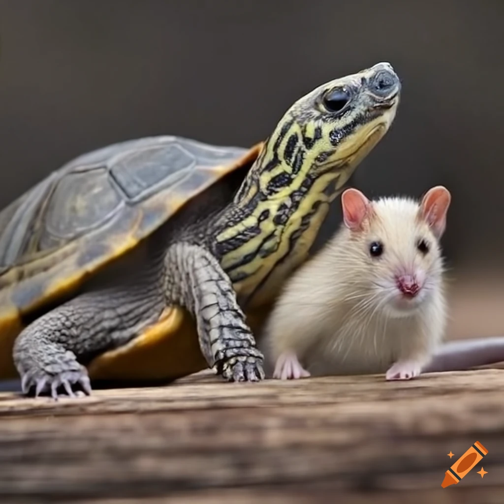 A turtle and a rat on Craiyon