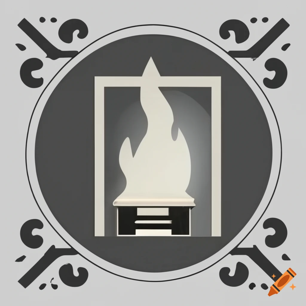 Minimalist logo of company starý kachliar, maker of fireplaces and