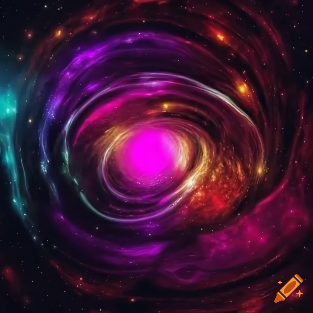 An abstract shining nebula-like tunnel in space, abstract cosmic motion ...