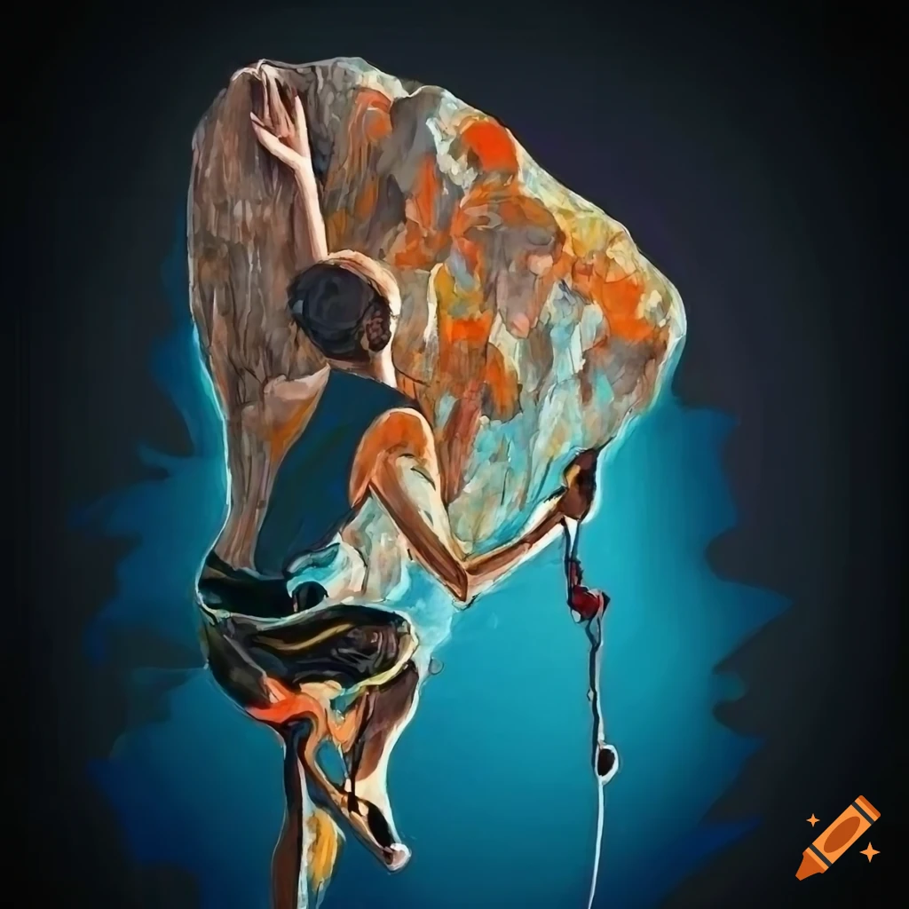 Premium Photo | Hand Drawn Vector Illustration Of A Rock Climber In  Graphite Rea