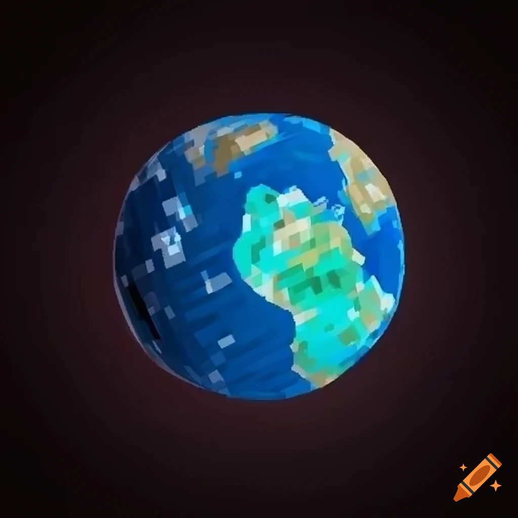 Picture of a blocky earth, minecraft style