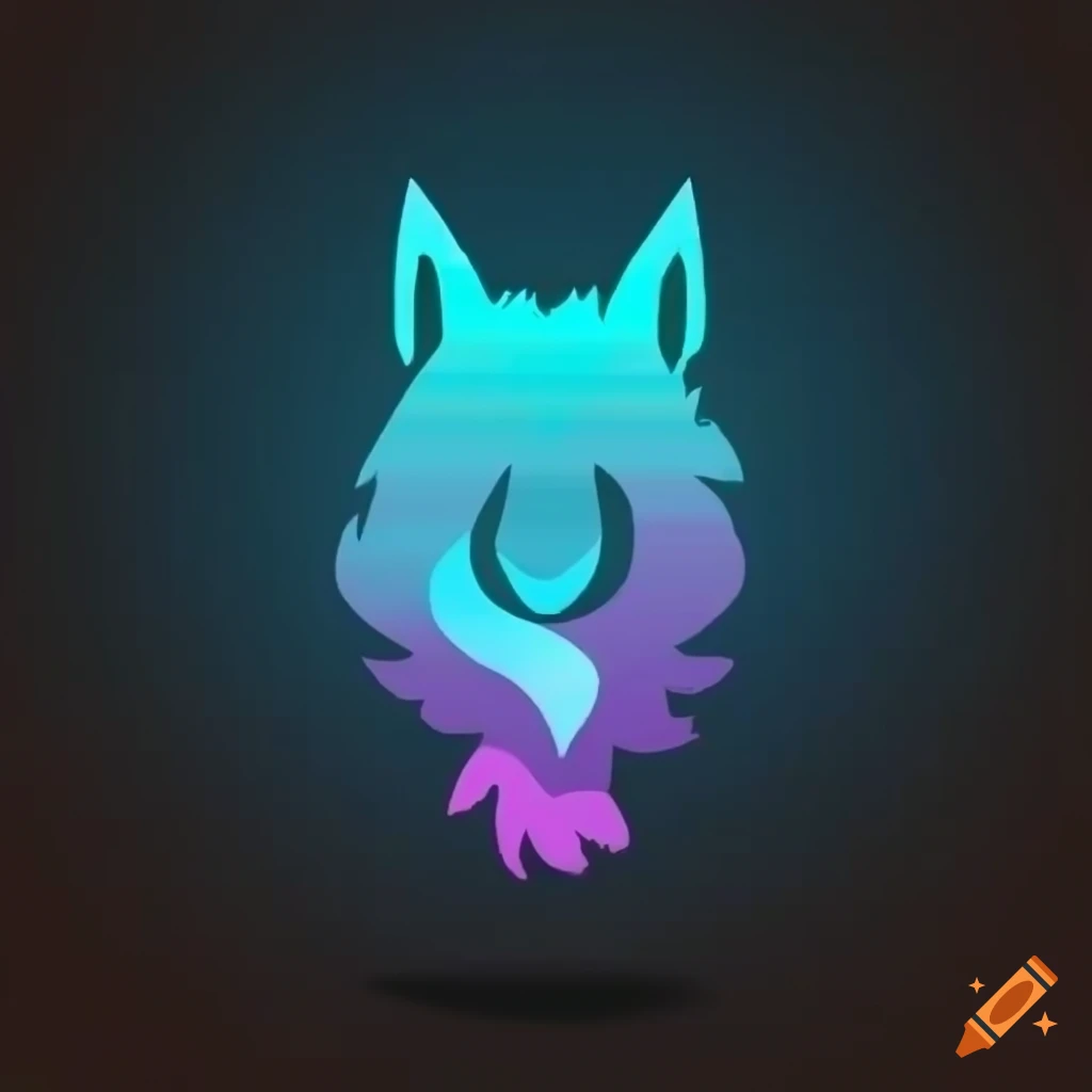 Stylized ethereal merle wolf logo for gaming on Craiyon