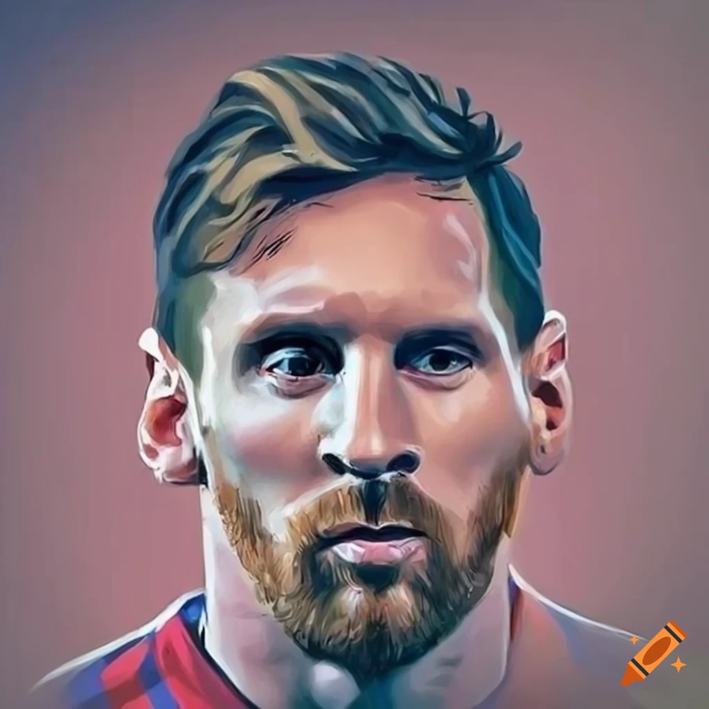 Portrait of lionel messi with fierce looking eyebrows