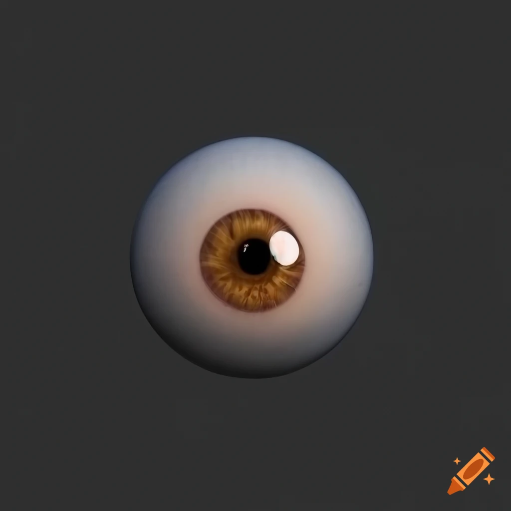 Realistic 3d eyeball on black background on Craiyon