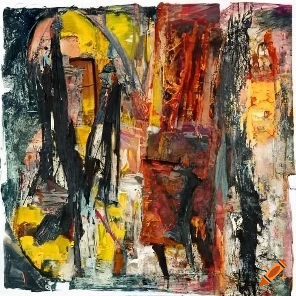Mixed - media collage abstract painting in the style mark bradford ...