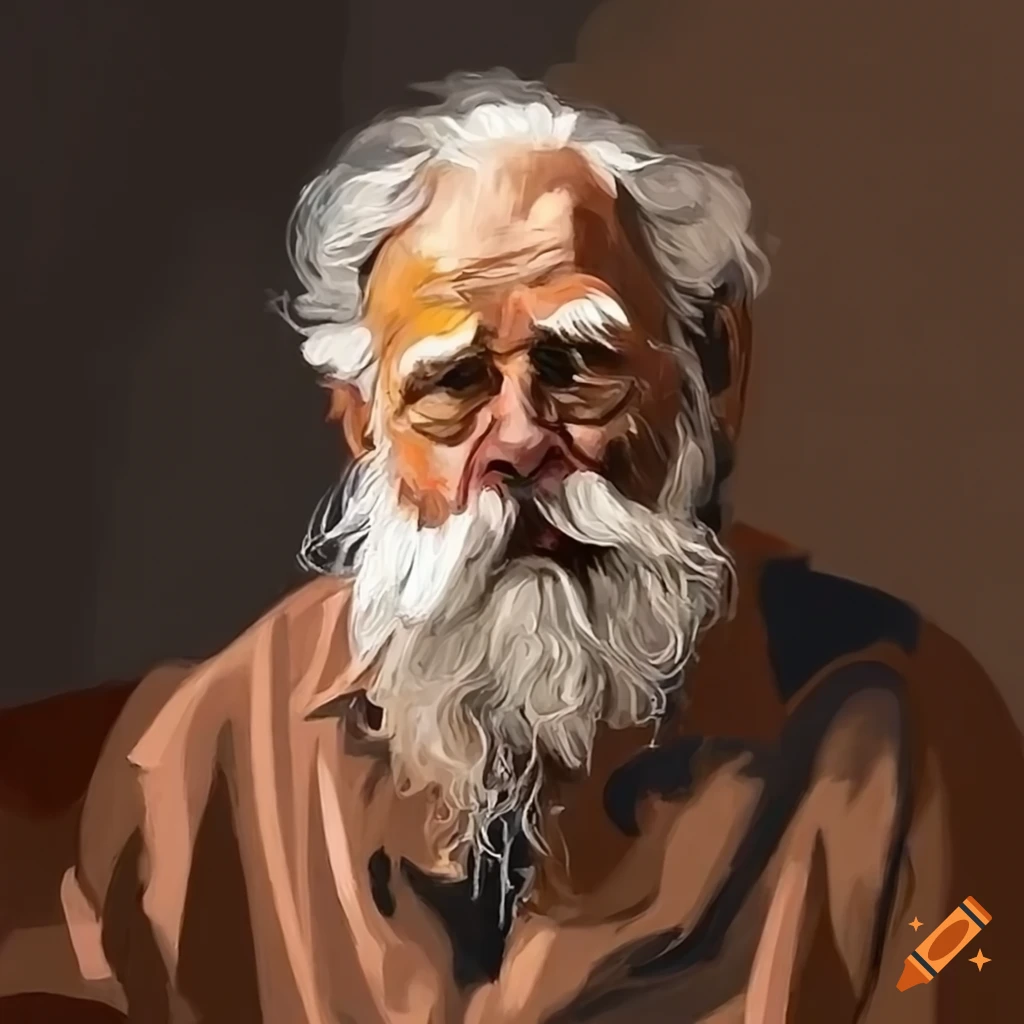 portrait of an older man painting
