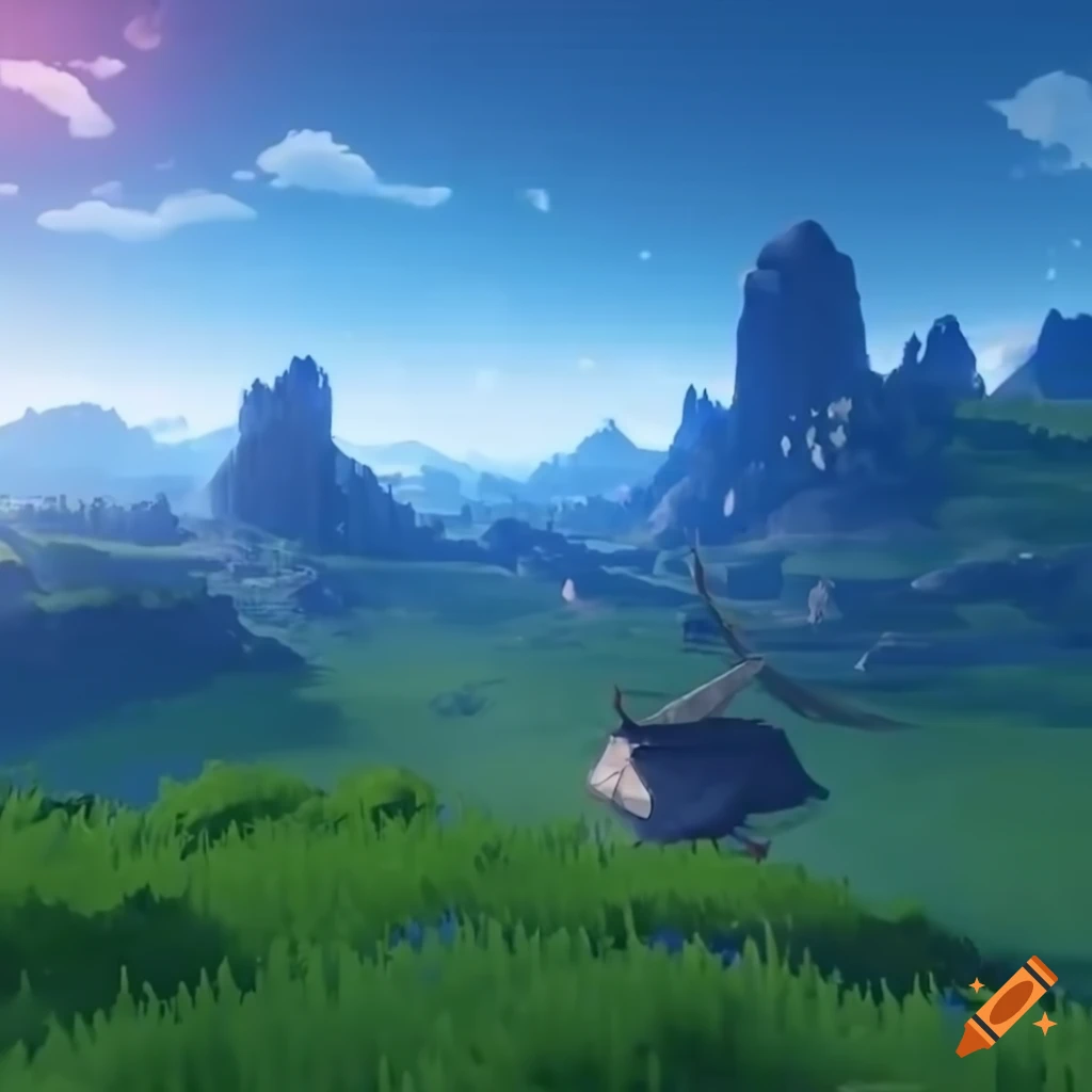 Genshin landscape, 4k on Craiyon