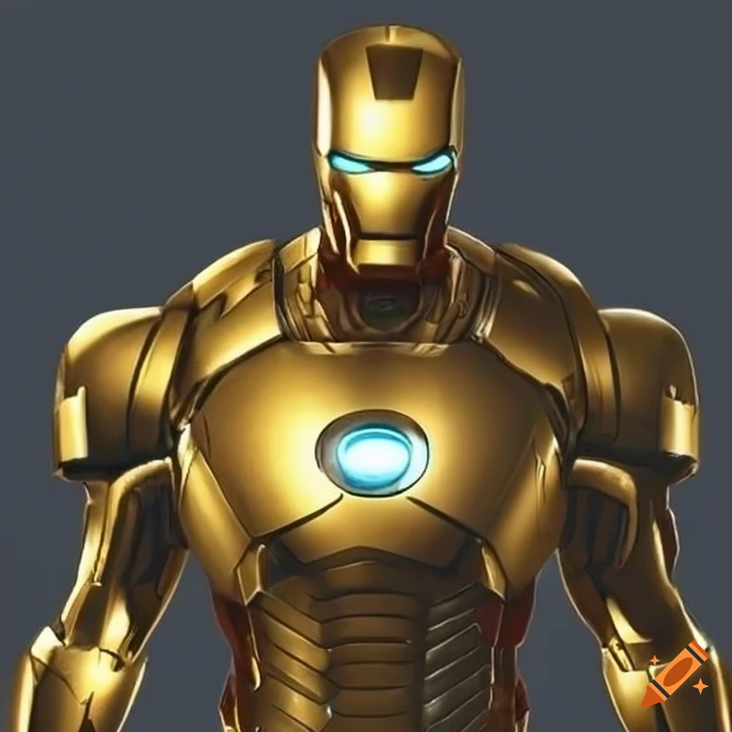 White and golden iron man