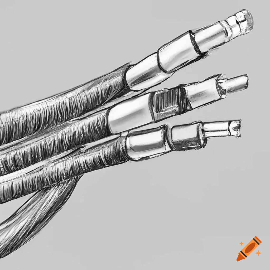 A damaged coax cable on the ground on Craiyon