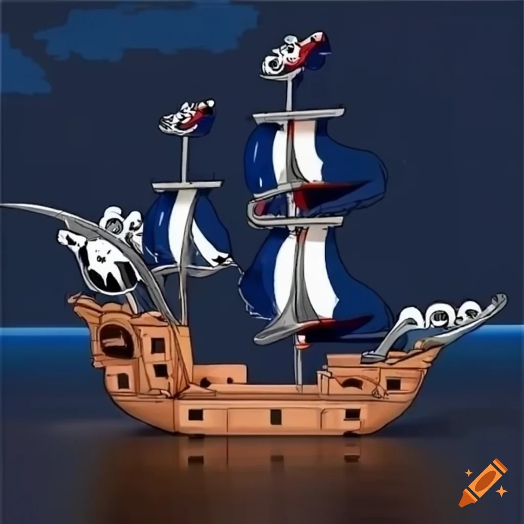 Anime swordfish pirate ship on Craiyon