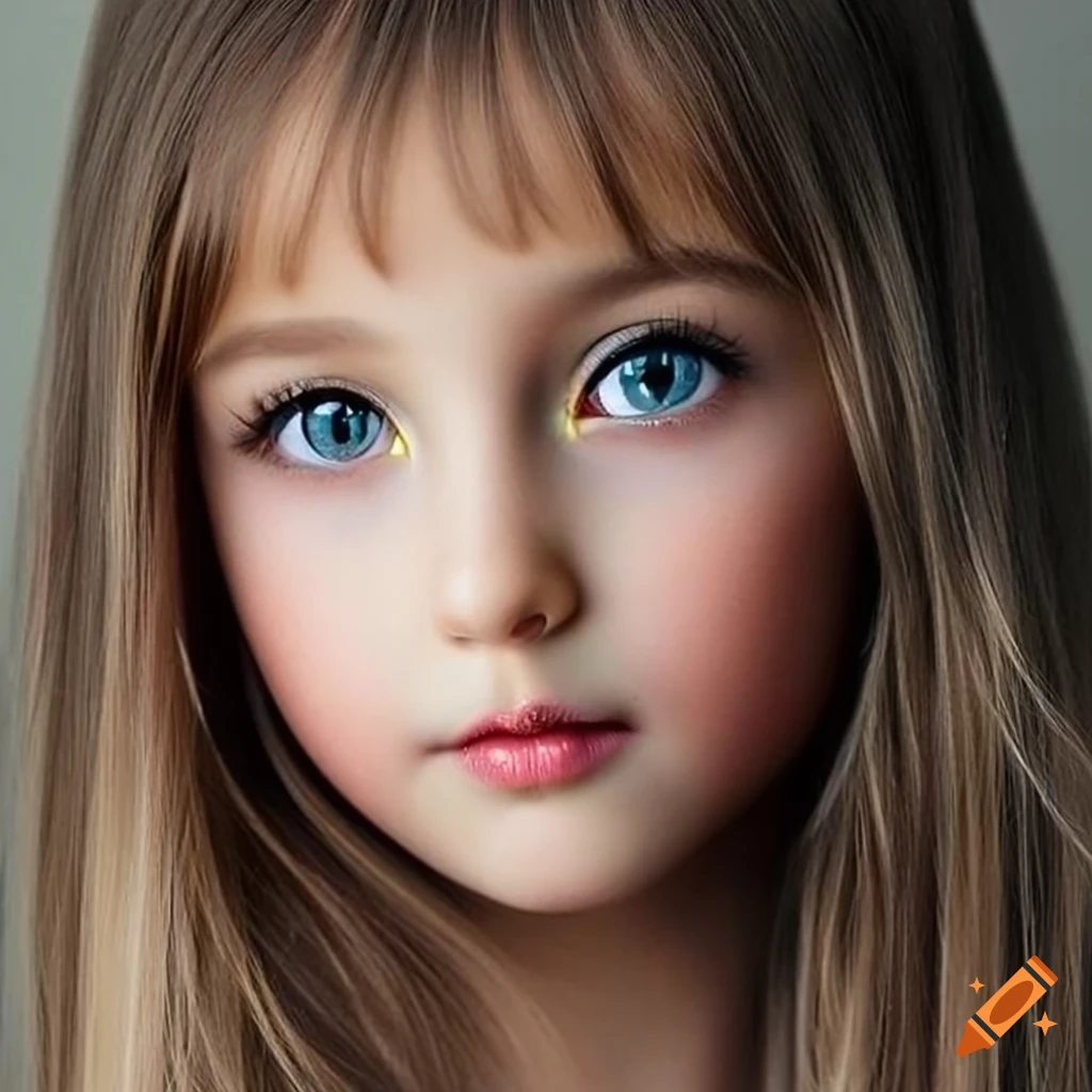 Portrait children girl ,accurate eyes accurate face adorable big