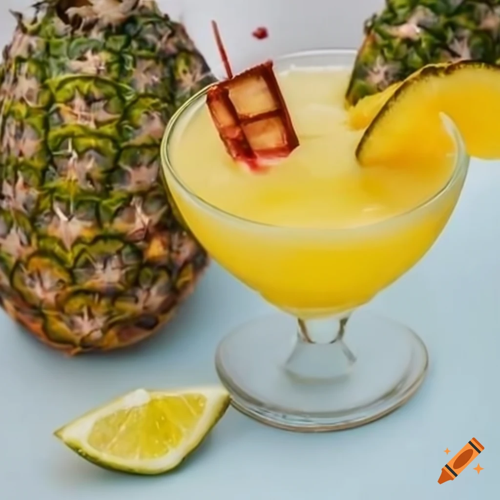 Pinacolada cocktail with juicy pineapple and coconut cream