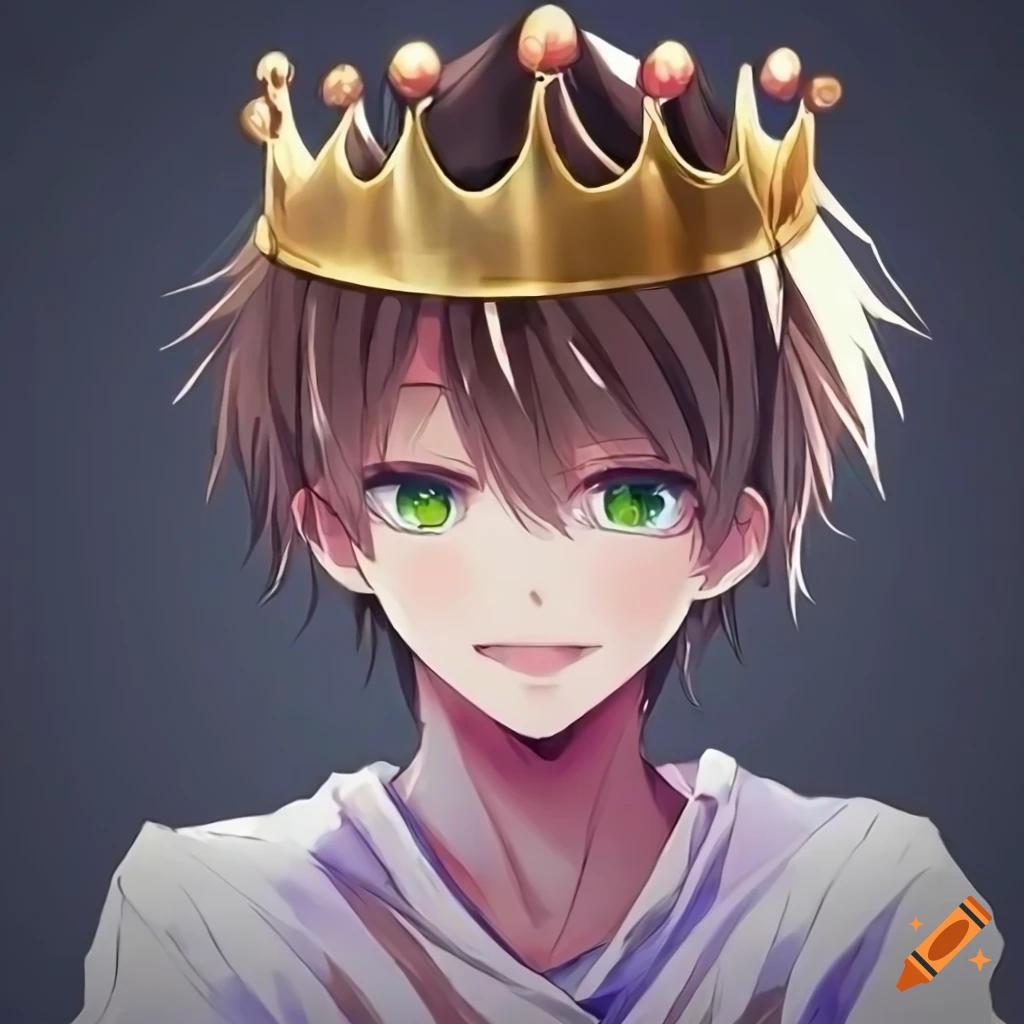 Dark Anime Warrior King Wearing Crown and Eyepatch