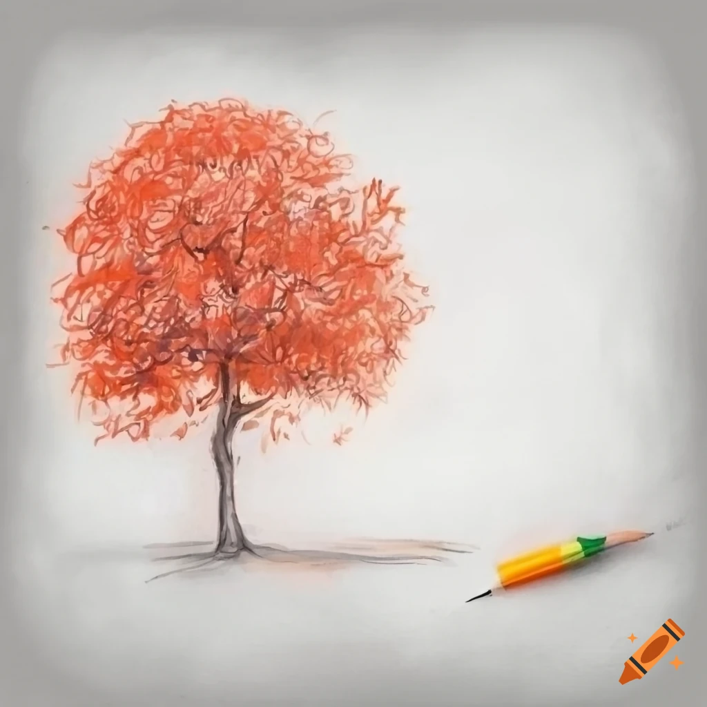 Hand Drawn Image Of An Orange Tree Stock Illustration - Download Image Now  - Orange Tree, Orange - Fruit, Tree - iStock