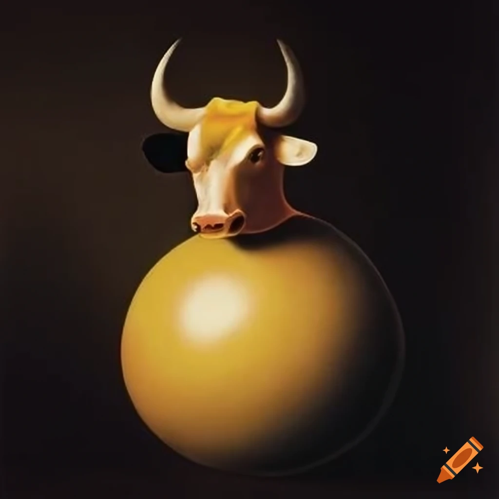 an spherical-shaped cow, Salvador Dali