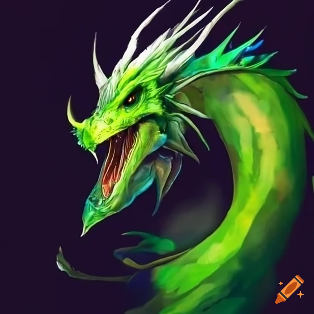 Green dragon on Craiyon