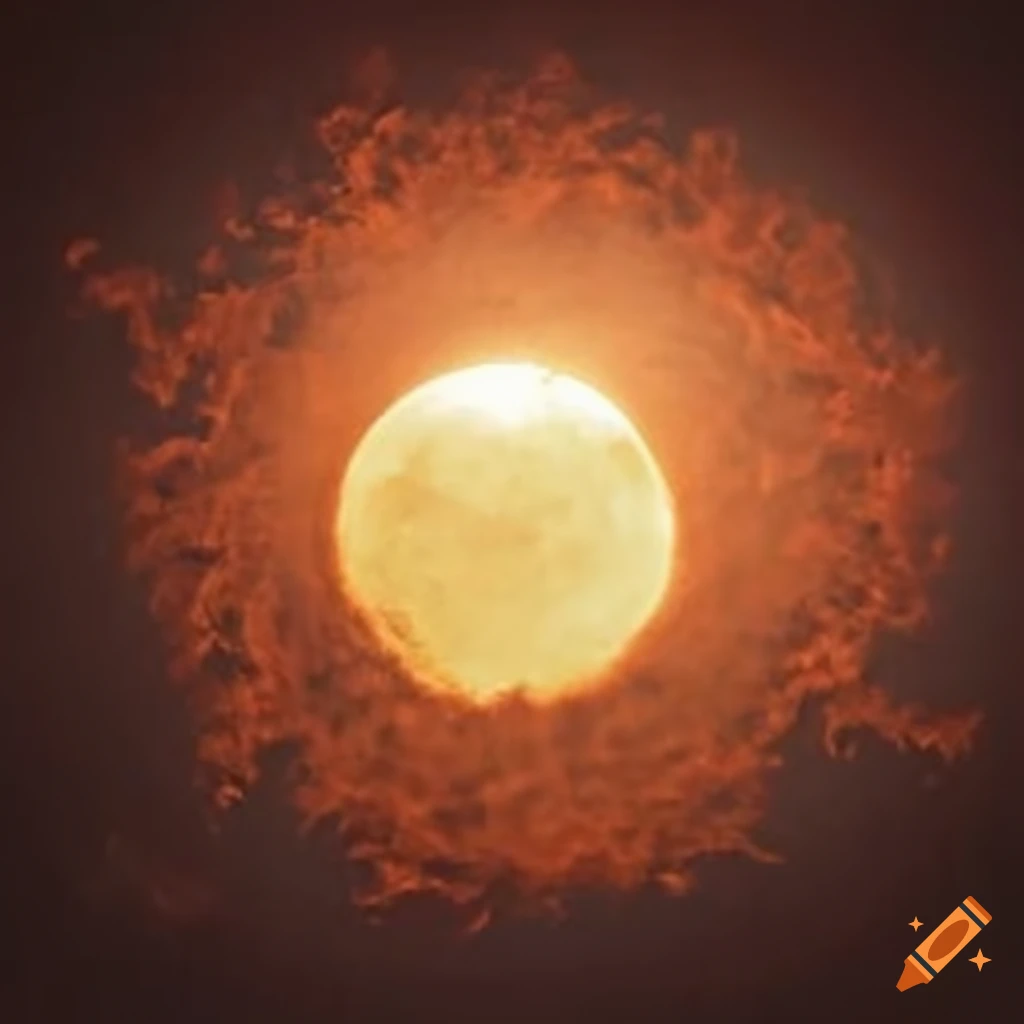 A sun that is rusting beaming down