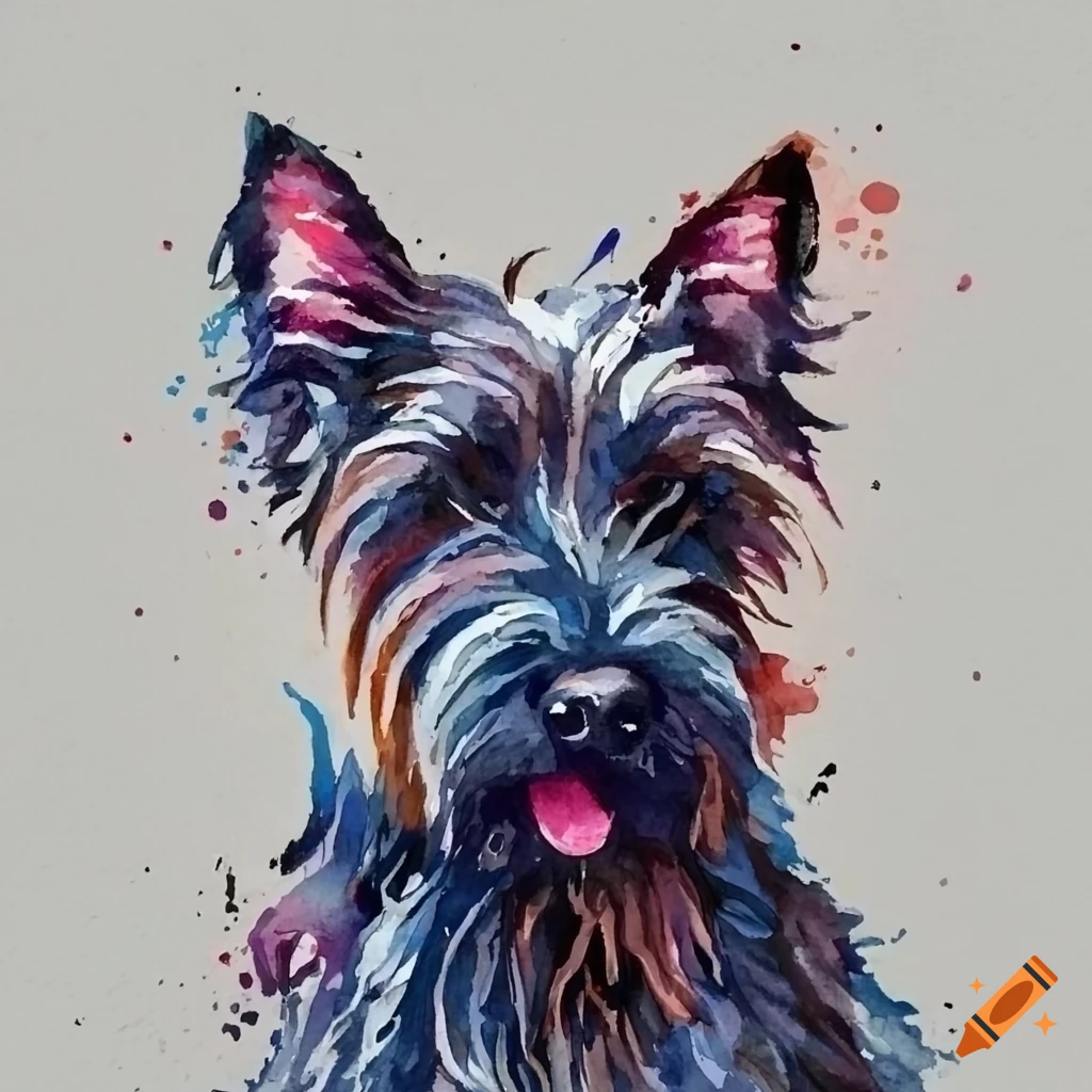 Scottish terriers watercolour painting