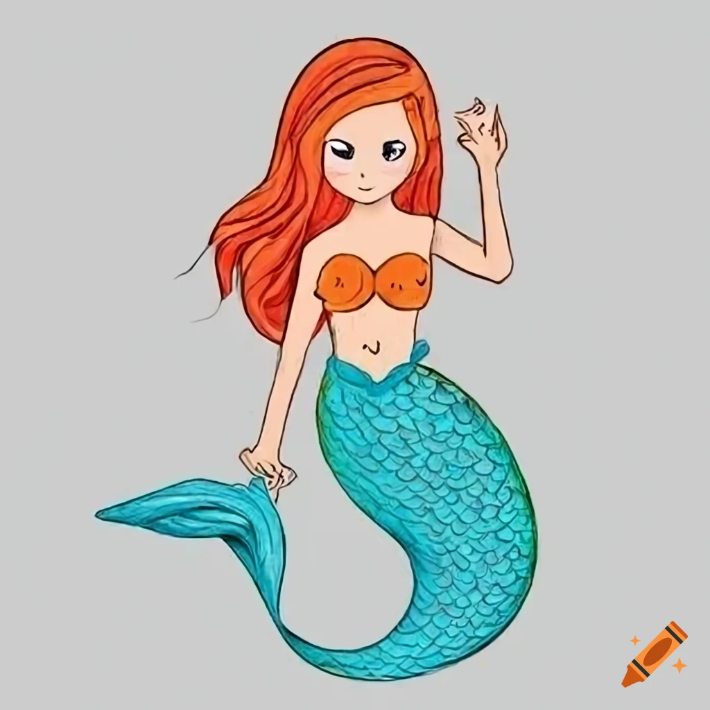 How to Draw a Cute Cartoon Mermaid (Kawaii) with Easy Step by Step Drawing  Tutorial for Kids | How to Draw Step by Step Drawing Tutorials