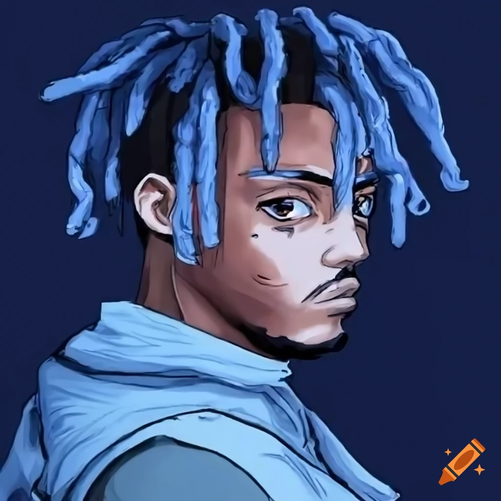 Zoomed out view of simplistic anime version of juice wrld with short ...