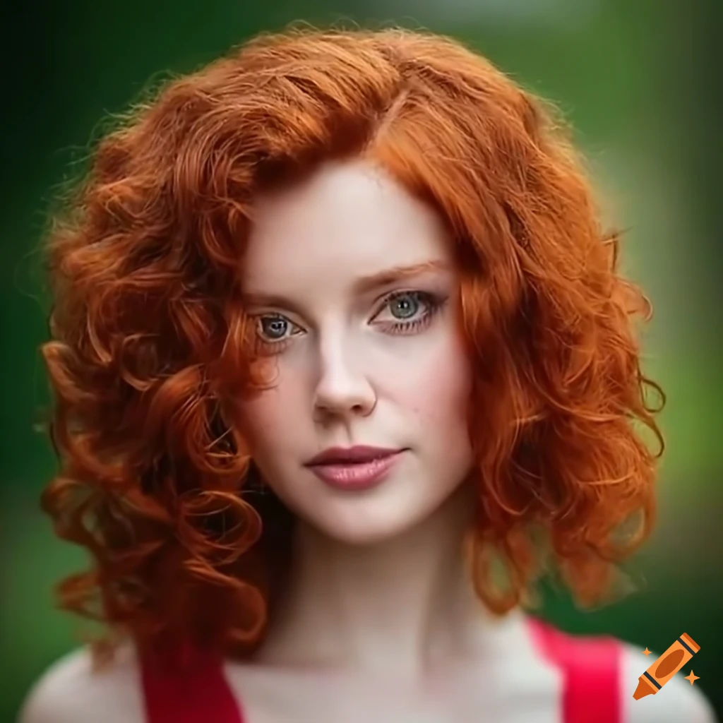 Irish Woman Curly Brownish Red Hair Hd On Craiyon