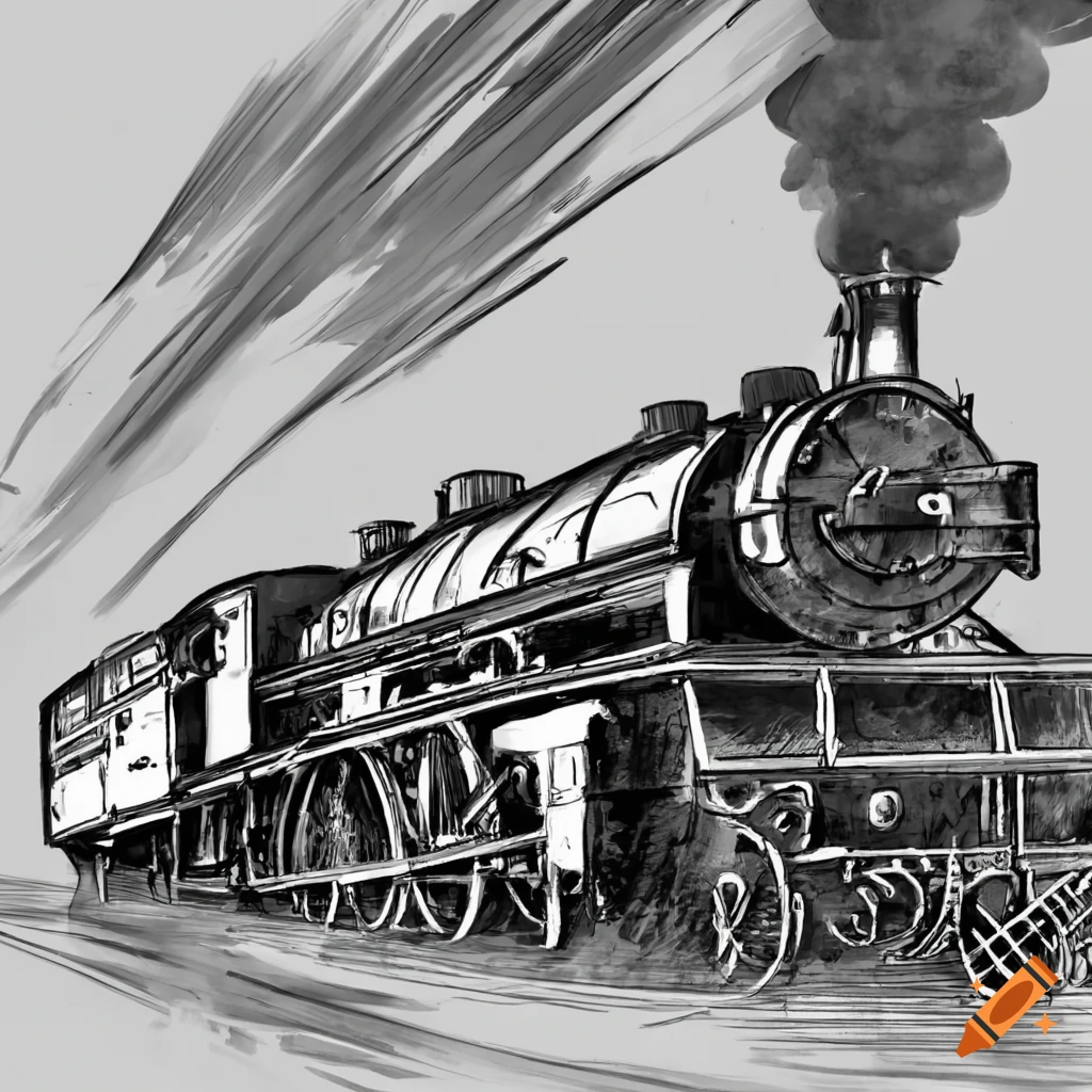 Steam Train 1900 SVG PNG, Vector art, Illustration, Drawing, - Inspire  Uplift